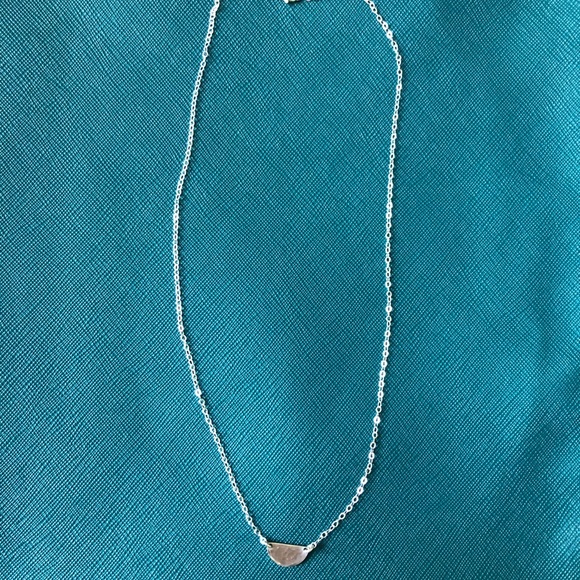 Sterling Silver Mini Hammered Half Moon Necklace - Picture 4 of 5